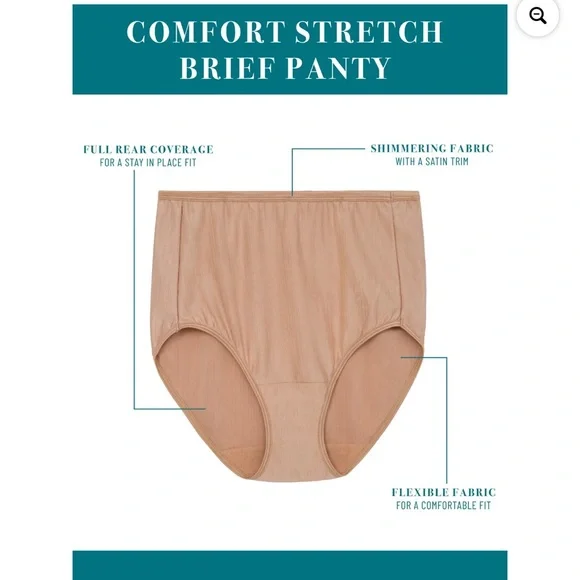 Vanity Fair Radiant Collection Women's Comfort Stretch Brief Underwear - Picture 4 of 4